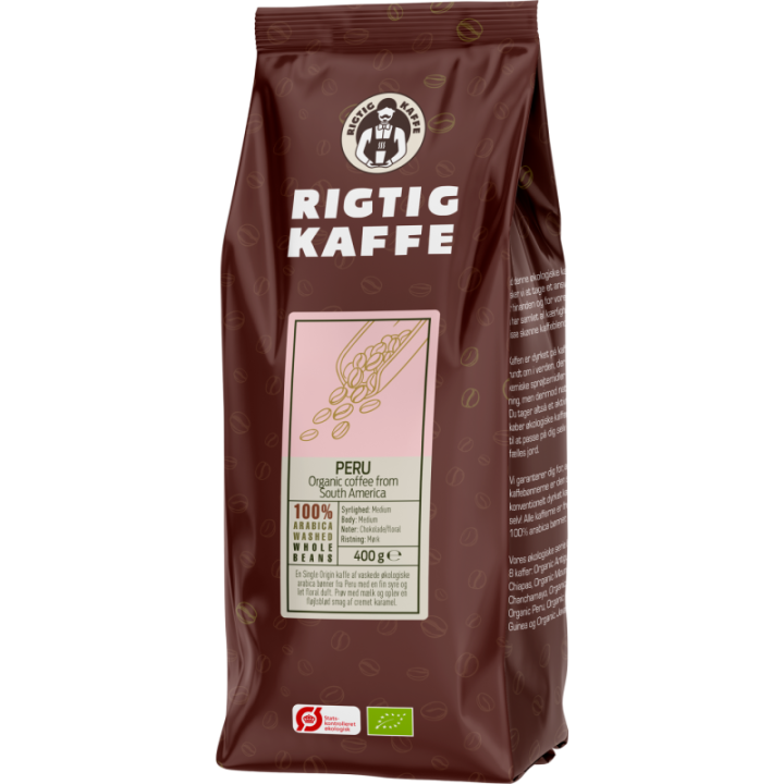 Rigtig Kaffe Organic Peru v/24kg Hele kaffebønner
