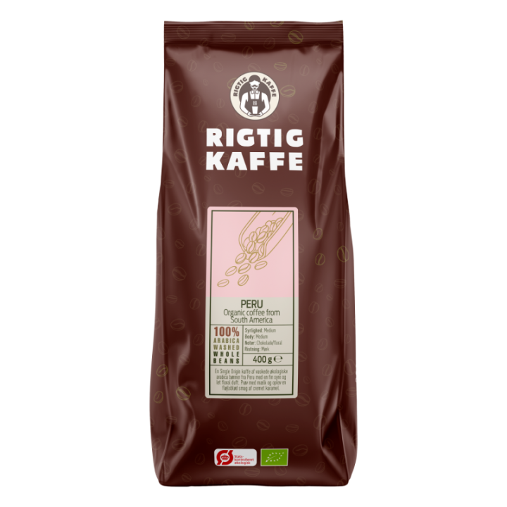 Rigtig Kaffe Organic Peru v/24kg Hele kaffebønner