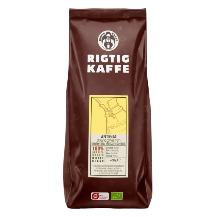 Rigtig Kaffe Organic Antigua v/24kg Hele kaffebønner