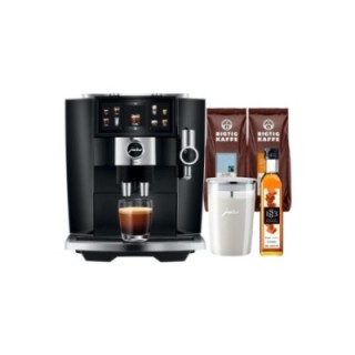 Jura J8 Twin (EA) Diamond Black Inkl. Mælkebeholder, Sirup & Kaffe