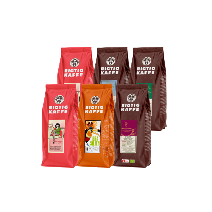 Rigtig Kaffe Mixpakke 2,7kg Hele kaffebønner