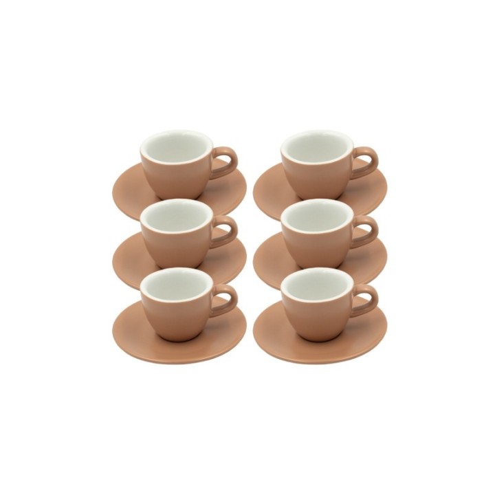 Club House Tulipano Espresso m. Underkop Mat Beige 7 cl 6 Stk