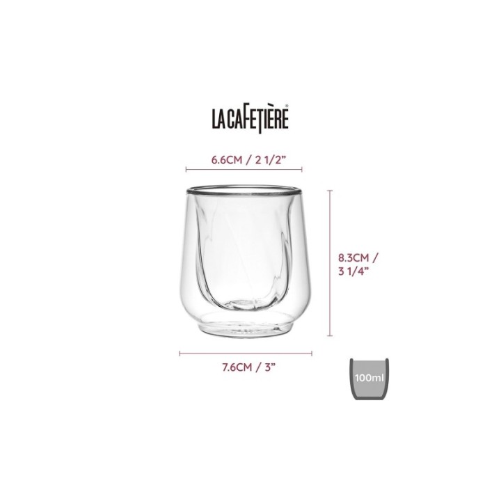 La Cafetière Dobbeltvægget Cortado Glas 13,5 cl 2 Stk