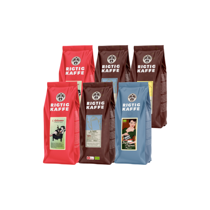 Rigtig Kaffe Mixpakke 2,7kg Hele kaffebønner