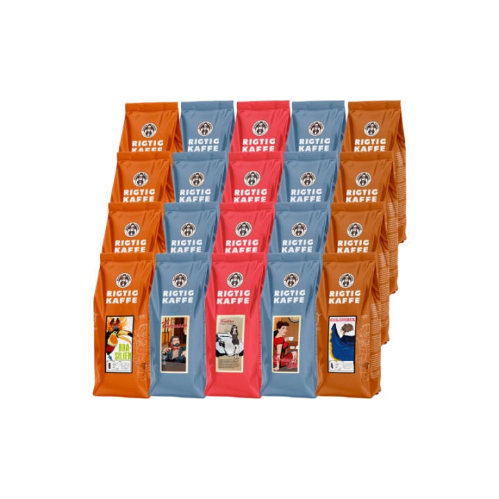 Rigtig Kaffe Mixpakke 8,8kg Hele kaffebønner