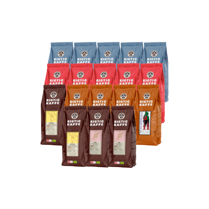 Rigtig Kaffe Mixpakke 8,2kg Hele kaffebønner