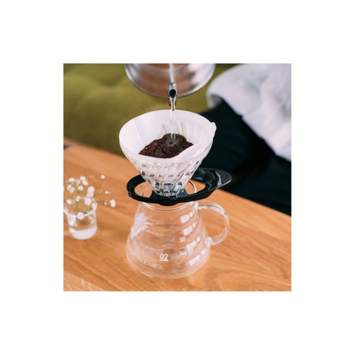 Hario V60-02 Glas Dripper Sort 2 Kop.