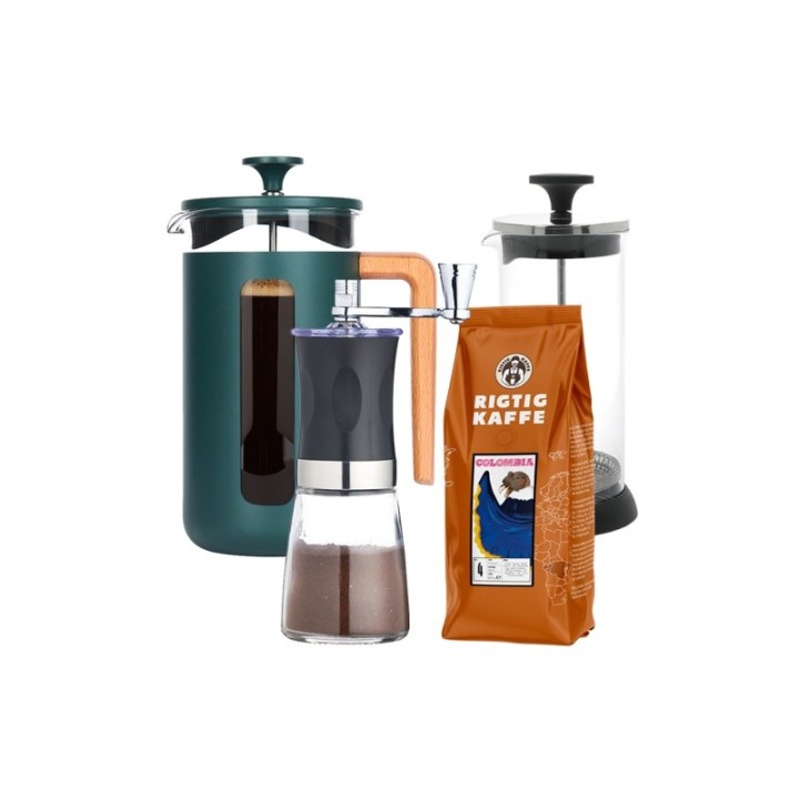 La Cafetière Pisa 8 Kop Stempelkande Inkl. Kværn, Mælkeskummer & Kaffe