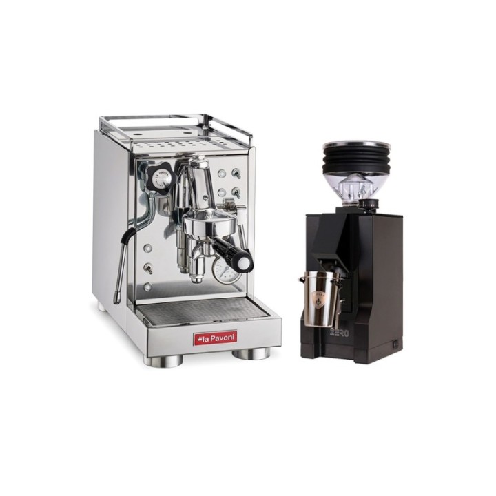 La Pavoni Mini Cellini LPSMCS01EU Espressomaskine Inkl. Eureka Mignon Zero Mat Sort Espressokværn