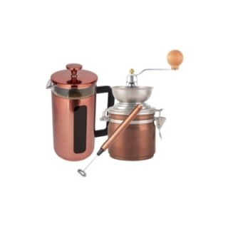La Cafetière Pisa 3 Kop. Stempelkande Inkl.Kaffemølle & Mælkeskummer