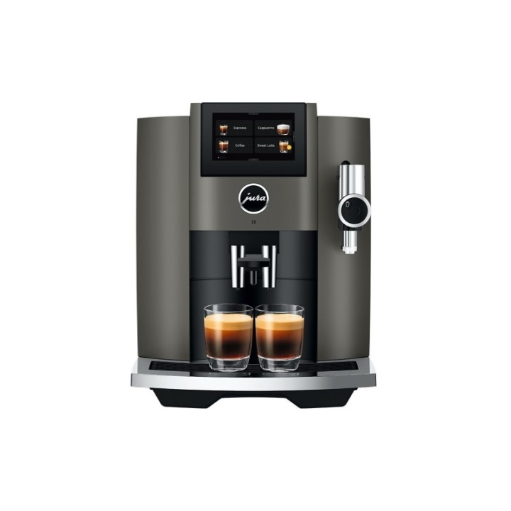 Jura S8 (EB) Dark Inox Espressomaskine Inkl. Pleje & 3kg Kaffe DK sprog