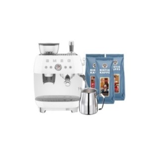 Smeg EGF03WHEU Manuel espressomaskine Inkl. Mælkekande & 1,5kg Rigtig Kaffe