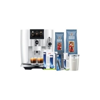 Jura J8 Twin (EA) Diamond White Espressomaskine Inkl. Mælkebeholder, Pleje & Rigtig Kaffe