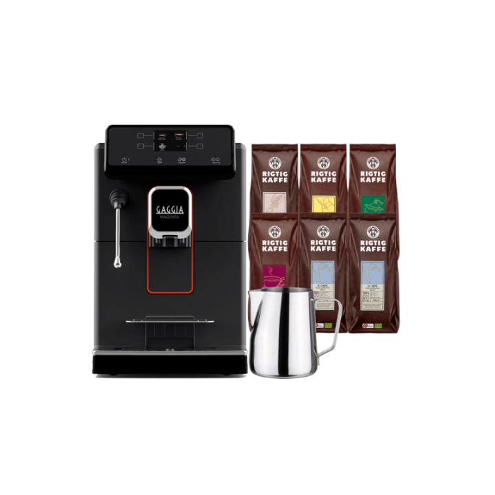 Gaggia Magenta Plus Inkl. Mælkekande og 6x400g Rigtig Kaffe Brun Serie