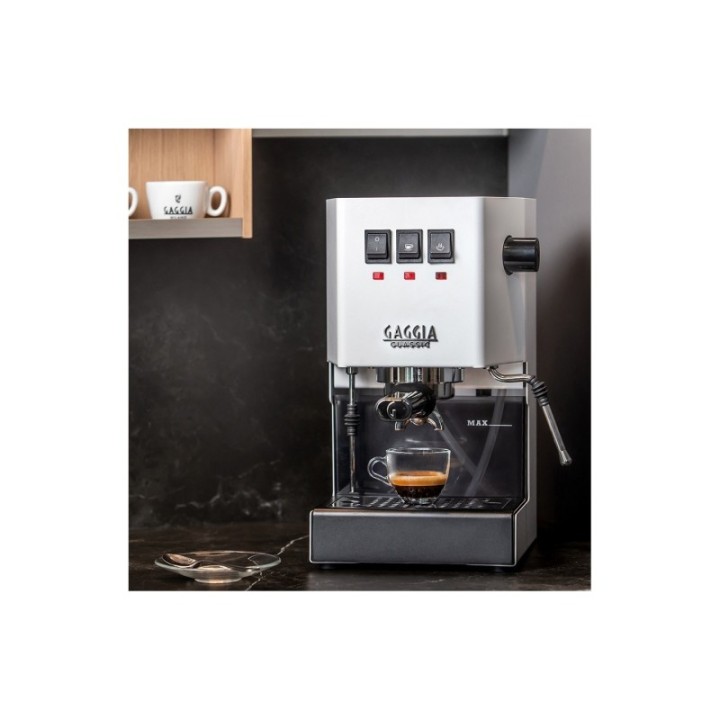 Gaggia Classic E24 Hvid Espressomaskine Inkl. Eureka Mignon Perfetto & Baristaudstyr
