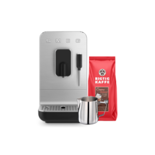 Smeg BCC12BLMEU Sort Inkl. Mælkekande 0,35L & Crema Intenso 1kg