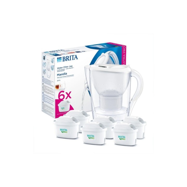 BRITA Marella 2,4L Hvid Inkl. 6 stk Maxtra Pro Filter