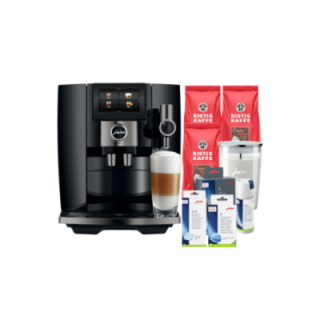 Jura J10 (EA) Piano Black Inkl. Pleje, Mælkebeholder, Filtre & kaffe