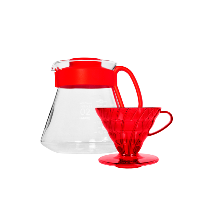 Hario V60 Filterbryg Sæt Rød Inkl. Range Server, Dripper & Filtre