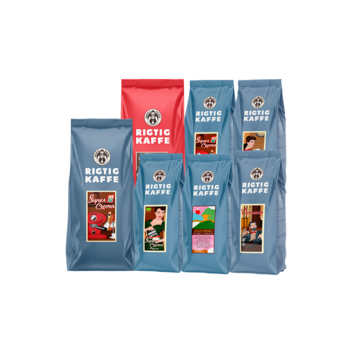 Rigtig Kaffe Mixpakke 4,5kg Hele kaffebønner