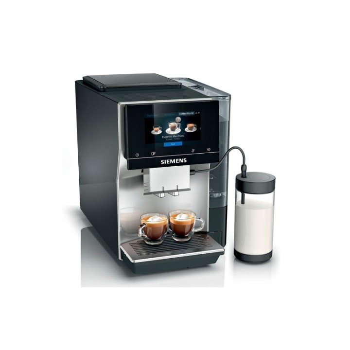 Siemens TP715R07 EQ700 Inox Silver Metallic Espressomaskine Inkl. Mælkebeholder Glas 0,7L