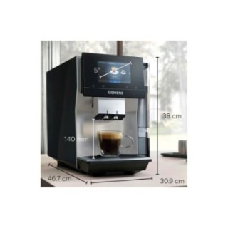 Siemens TP715R07 EQ700 Inox Silver Metallic Espressomaskine Inkl. Mælkebeholder Glas 0,7L