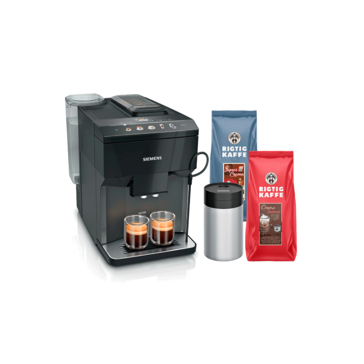 Siemens TP511R09 EQ500 Espressomaskine Inkl. Mælkebeholder & 2kg Rigtig Kaffe Hele kaffebønner