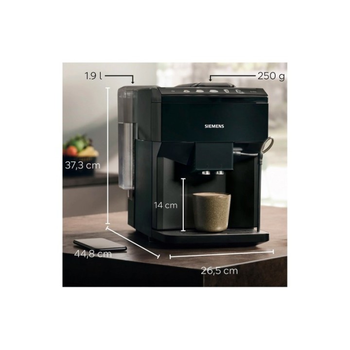 Siemens TP511R09 EQ500 Espressomaskine Inkl. Mælkebeholder & 2kg Rigtig Kaffe Hele kaffebønner