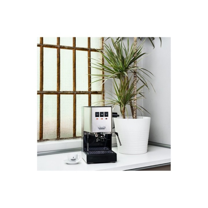 Gaggia Classic E24 Stål Espressomaskine Inkl. Gaggia MDF 55 Chrome Espressokværn