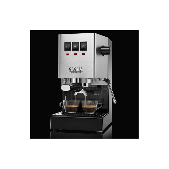 Gaggia Classic E24 Stål Espressomaskine Inkl. Gaggia MDF 55 Chrome Espressokværn