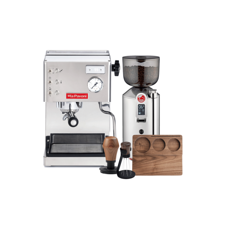 La Pavoni Casa Bar PID Stål LPMCBS02EU Espressomaskine Inkl. Prosumer LPGGRI01EU Espressokværn & Baristaudstyr