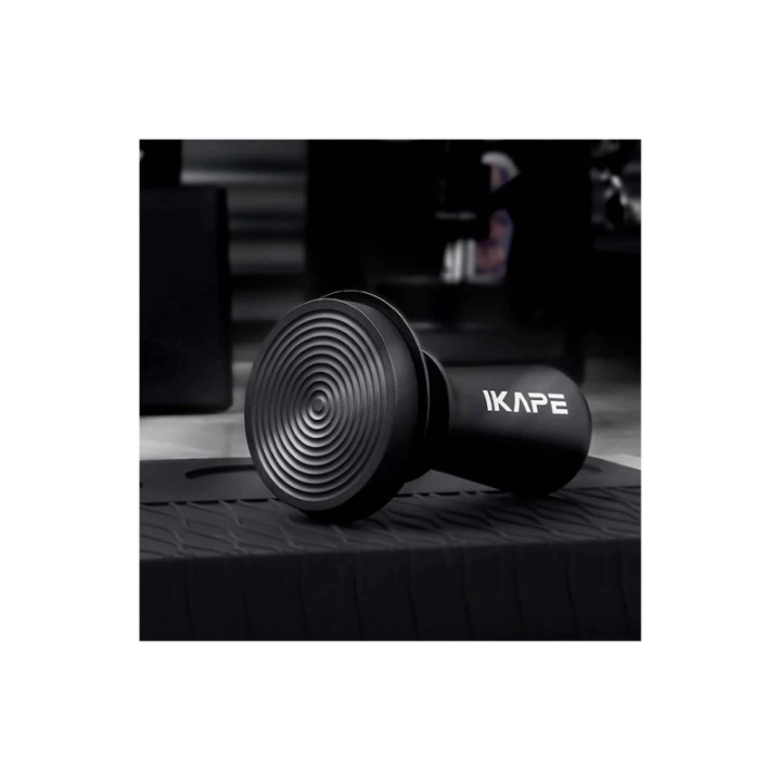 IKAPE V3 Kalibreret Tamper med Fjeder, Riller & Titaniumsbelægning 53,3 mm Sort