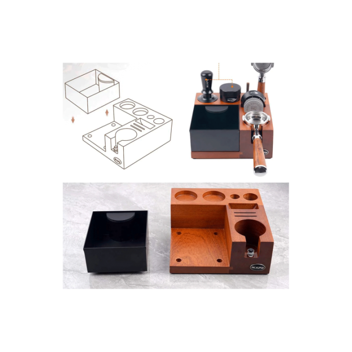 IKAPE V5 Knockbox m. Tamper Station Valnød