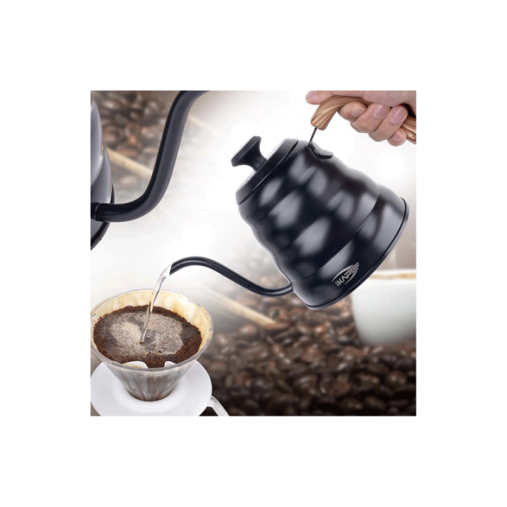 IKAPE Pour Over Kedel med Termometer 1,2 L Sort