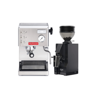 La Pavoni Casa Bar PID Stål LPMCBS02EU Espressomaskine Inkl. Eureka Mignon Zero 55s Mat Sort Espressokværn