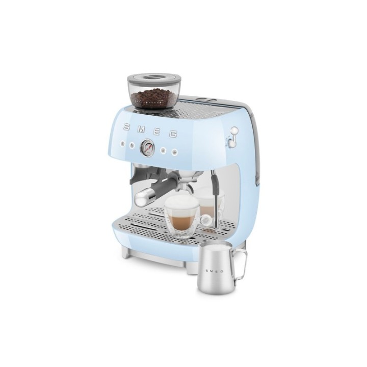 Smeg EGF03PBEU Manuel espressomaskine Inkl. Kværn Pastelblå & Rigtig Kaffe Bestseller Mixpakke 3kg Hele kaffebønner