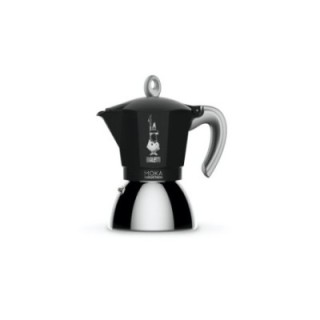 Bialetti Moka Induktion 4 Kop. Espressokande Sort Inkl. Club House Tulipano Espresso m. Underkop Mat Brun 7 cl 2 Stk