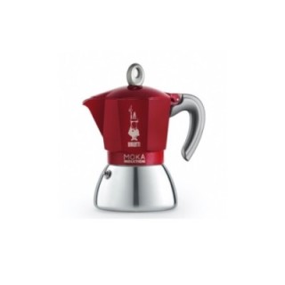 Bialetti Moka Induktion 6 Kop. Espressokande Rød Inkl. Club House Maniko Espresso m. Underkop Rød 7 cl 2 Stk