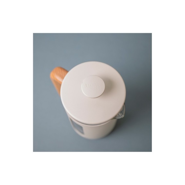 La Cafetière Pisa 8 Kop. Stempelkande Hvid Inkl. House of Barista Elektrisk Kaffemølle & 400g Rigtig Kaffe