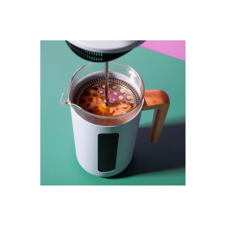 La Cafetière Pisa 8 Kop. Stempelkande Himmelblå Inkl. House of Barista Elektrisk Kaffemølle & 400g Rigtig Kaffe