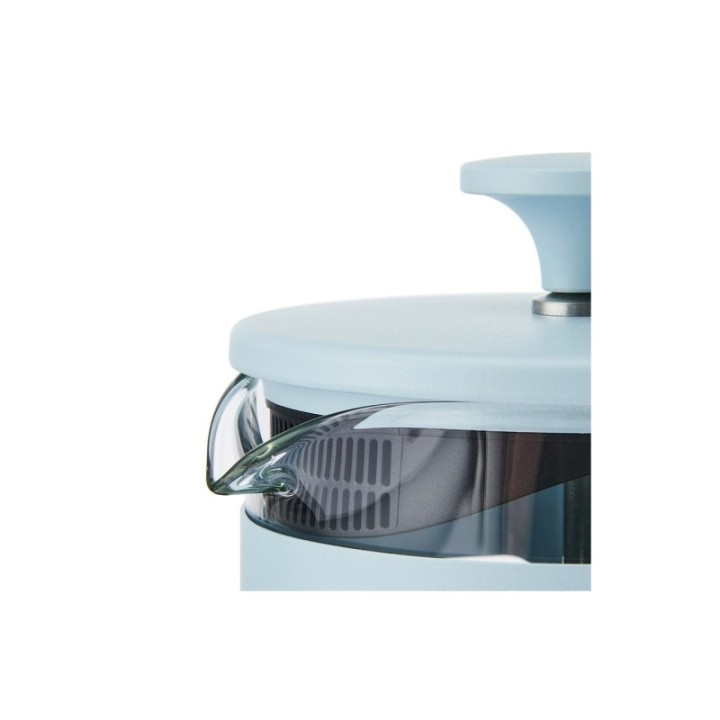 La Cafetière Pisa 8 Kop. Stempelkande Himmelblå Inkl. House of Barista Elektrisk Kaffemølle & 400g Rigtig Kaffe