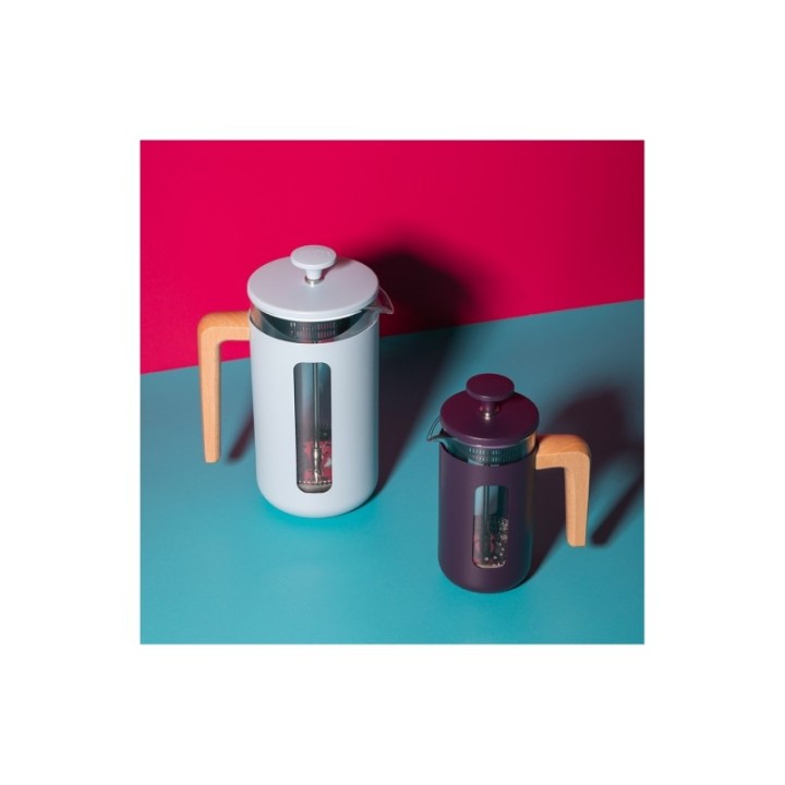 La Cafetière Pisa 8 Kop. Stempelkande Himmelblå Inkl. House of Barista Elektrisk Kaffemølle & 400g Rigtig Kaffe