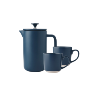 La Cafetière Arezzo 8 Kop. Stempelkande Navy Inkl. Krus 35 cl 2 Stk Navy