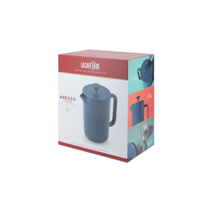 La Cafetière Arezzo 8 Kop. Stempelkande Navy Inkl. Krus 35 cl 2 Stk Navy