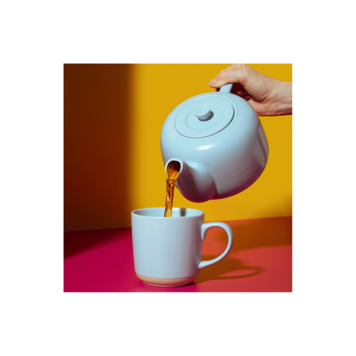 La Cafetière 1,2 L Tebrygger Inkl. Krus 35 cl 2 Stk Himmelblå & Østerlandsk Thehus Pyramidetebreve 24 stk