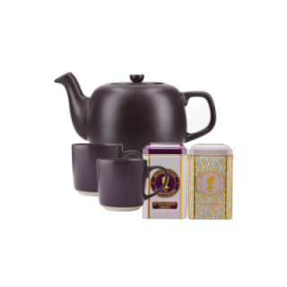 La Cafetière 1,2 L Tebrygger Inkl. Krus 35 cl 2 Stk Lilla & Østerlandsk Thehus Pyramidetebreve 24 stk