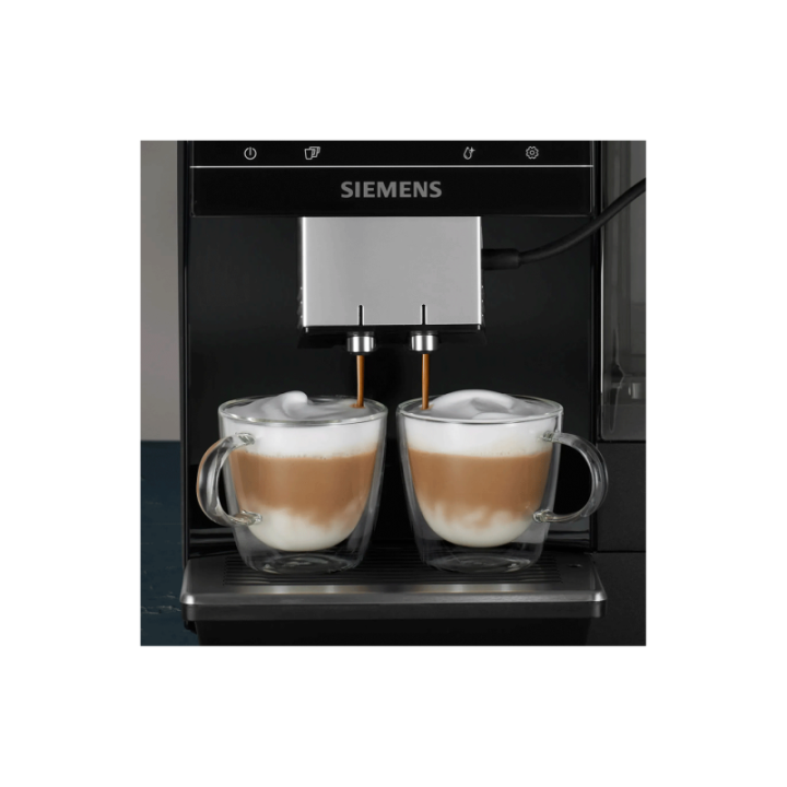 Siemens TP713R19 EQ700 Classic Piano Sort Espressomaskine Inkl. Mælkebeholder Glas & Rigtig Kaffe Mixpakke 3kg Hele kaffebønner