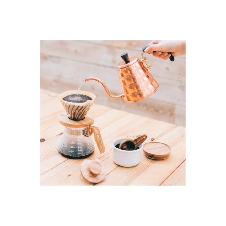 Hario V60-01 Glas Dripper Oliventræ 1 Kop.